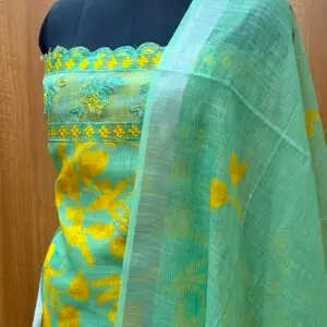 Semi linen unstitched salwar  set