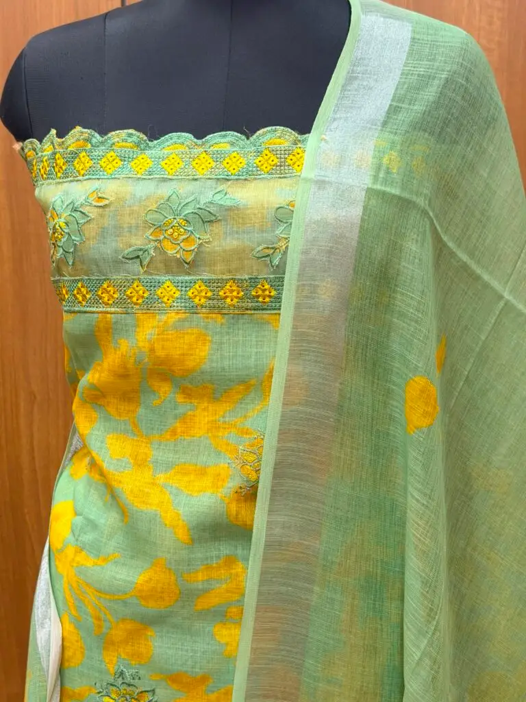 Linen Cotton Unstitched Salwar Set