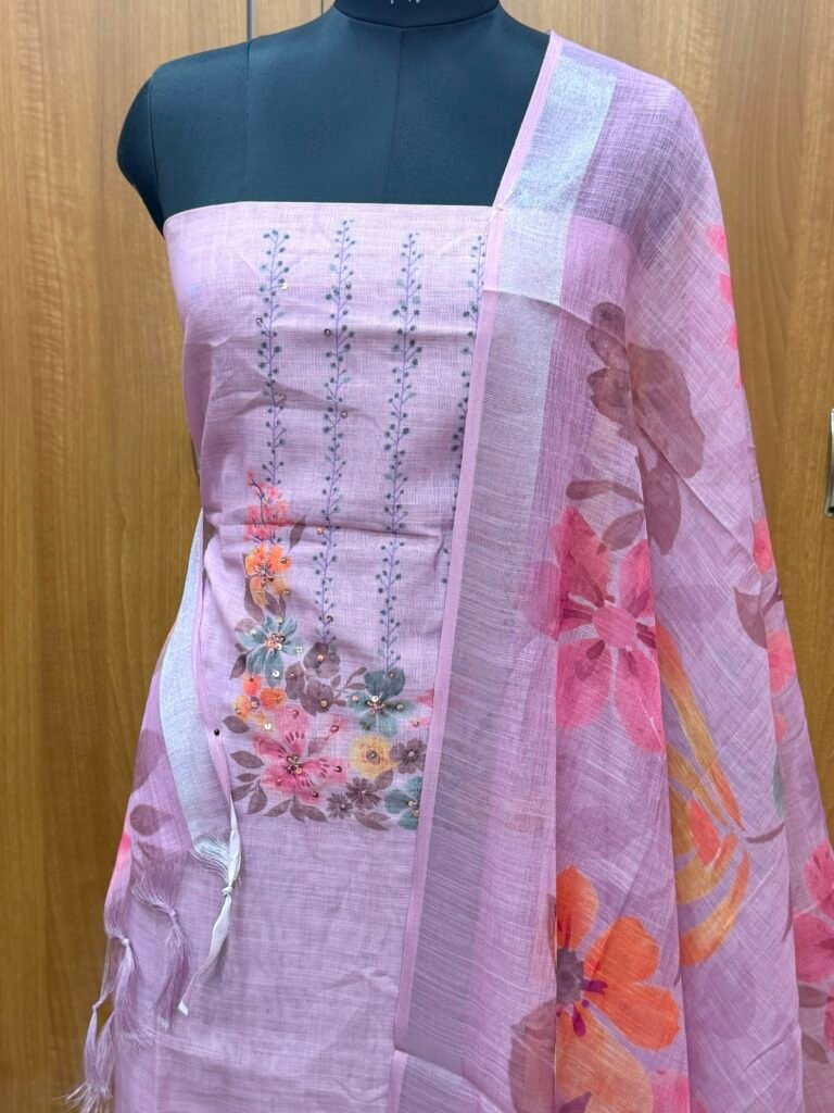 Linen Cotton Unstitched Salwar Set