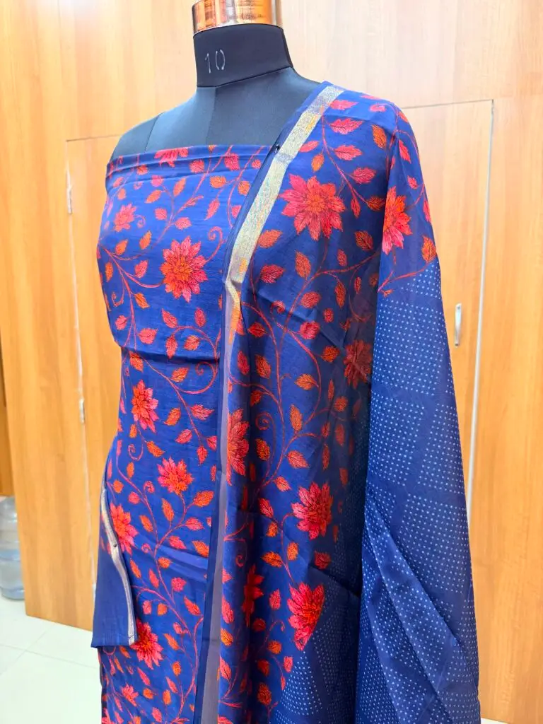Semi Silk Unstitched Salwar Set