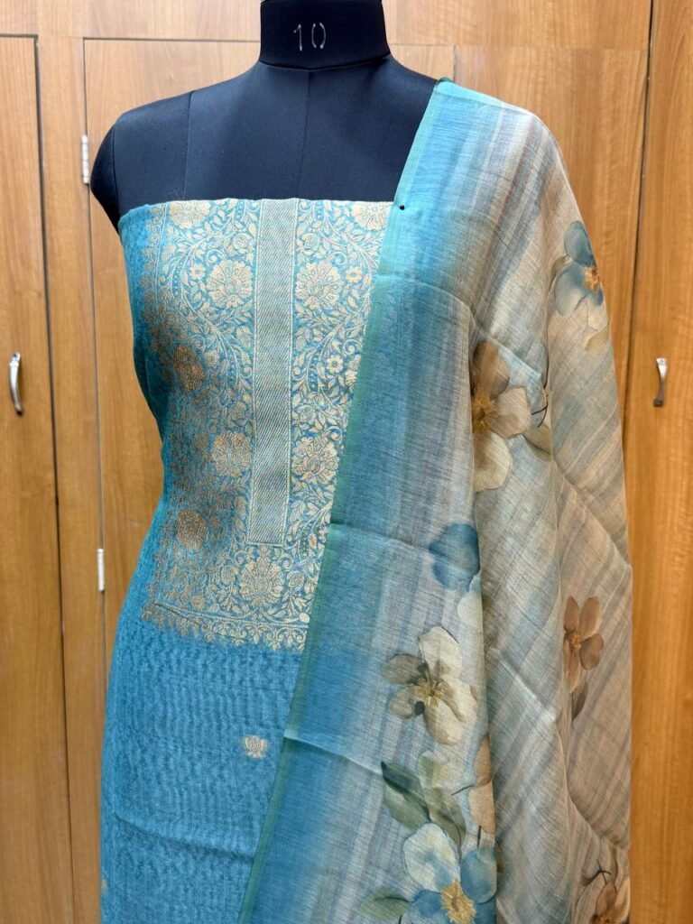 Chanderi silk jamdani weaving salwar materials